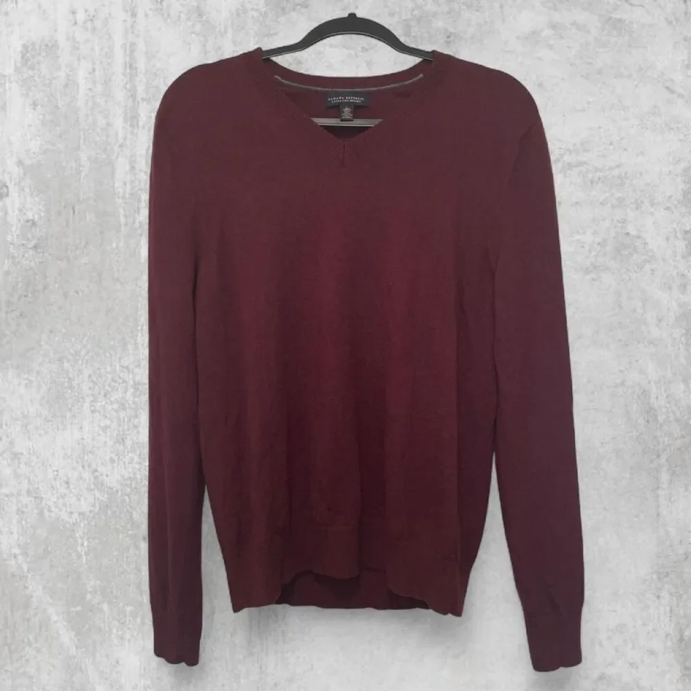 Banana Republic Merino Wool V Neck Sweater Men's L